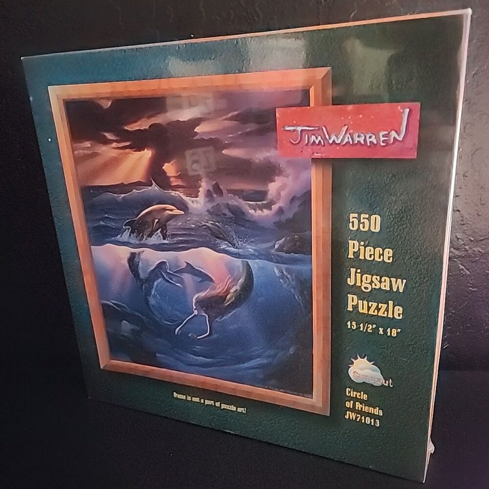 Jim Warren Circle Of Friends Jigsaw Puzzle Mermaids Dolphines New Sealed 550 Pc